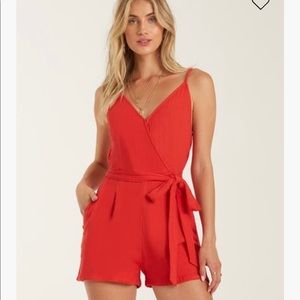 Red Billabong Romper Linger On